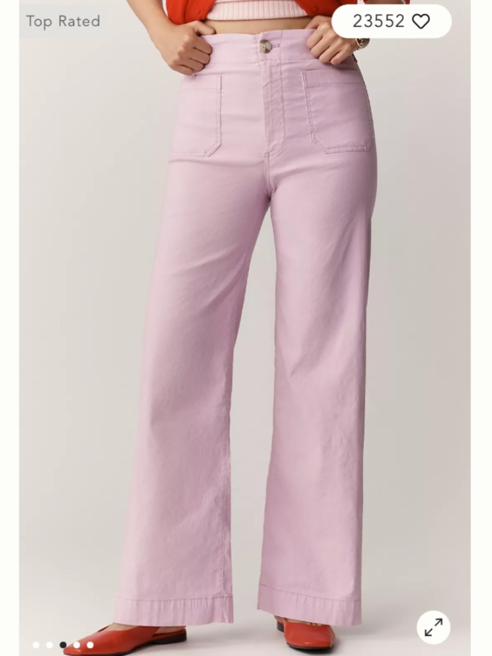 Maeve Pink Wide-Leg Pants - Picture 3 of 5